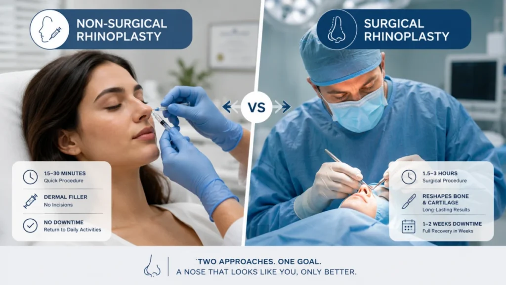 Comparing Non Surgical and Surgical Rhinoplasty
