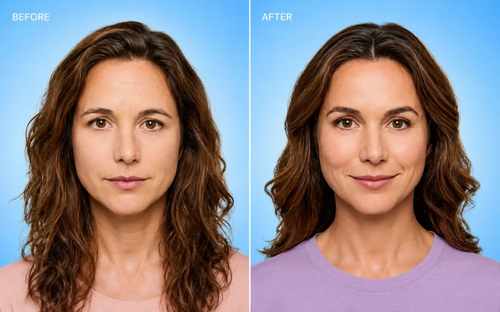Preventative Botox: Is Starting in Your 20s or 30s Worth It? 2 Botox before and after showing eyebrow changes
