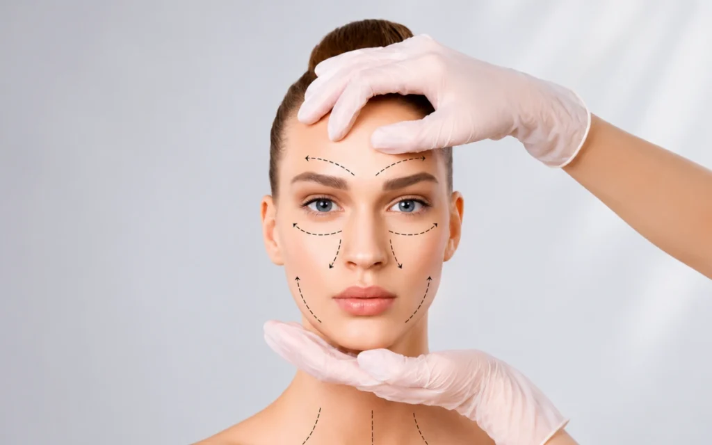 Facial skin assessment for HIFU skin tightening treatment